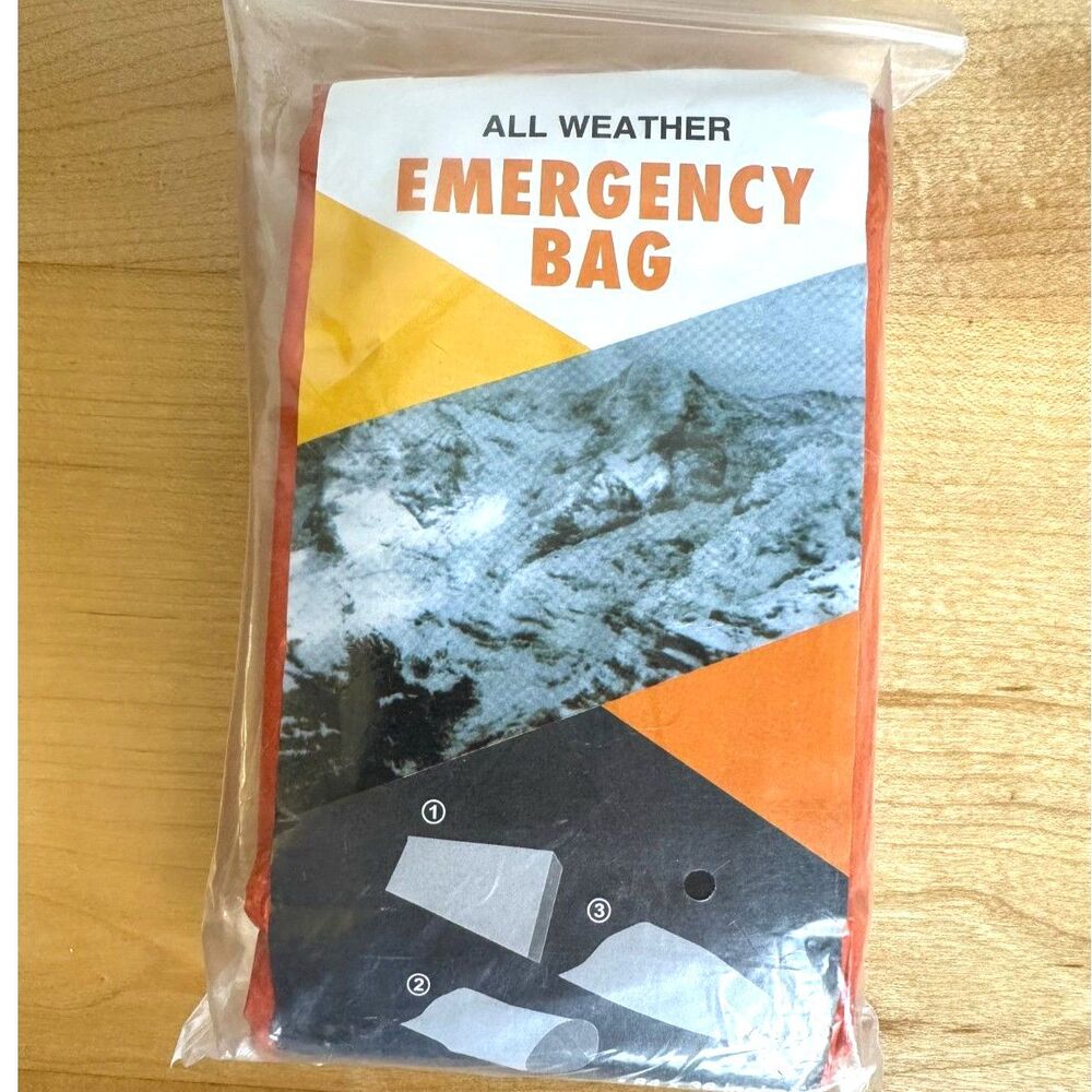 Lightweight Emergency Survival Bag Thermal Mylar Bivy Orange All Weather 36x84